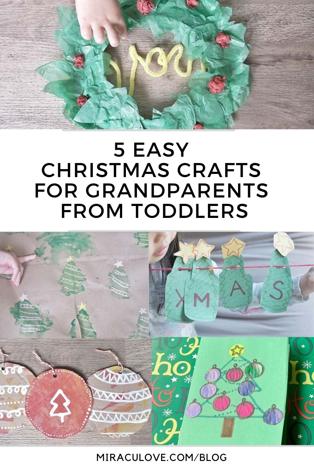 5 Easy Christmas Crafts for Grandparents from Toddlers