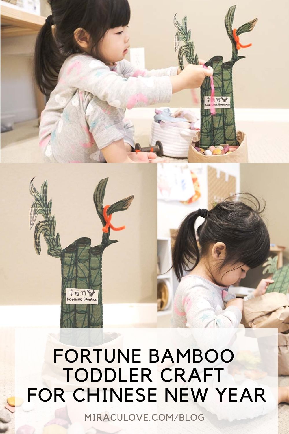 Fortune Bamboo Toddler Craft For Chinese New Year