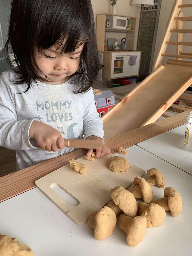 Kids Montessori Kitchen Tools, Wooden Kid Sized Kitchen Tools, Kid Sized  Food Chopper, Wooden Knife, Wooden Chopper, Kids Cutting Board