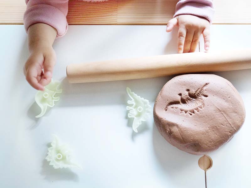 DIY Dinosaur Fossil Dough Play for Toddlers